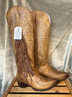 Rock'em *NEW* Briseida Fringe Tall Women's Western Brown Boots. Size 11.